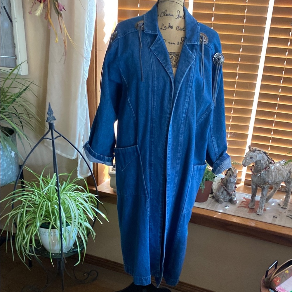 Blue Denim Long Coat, Duster
